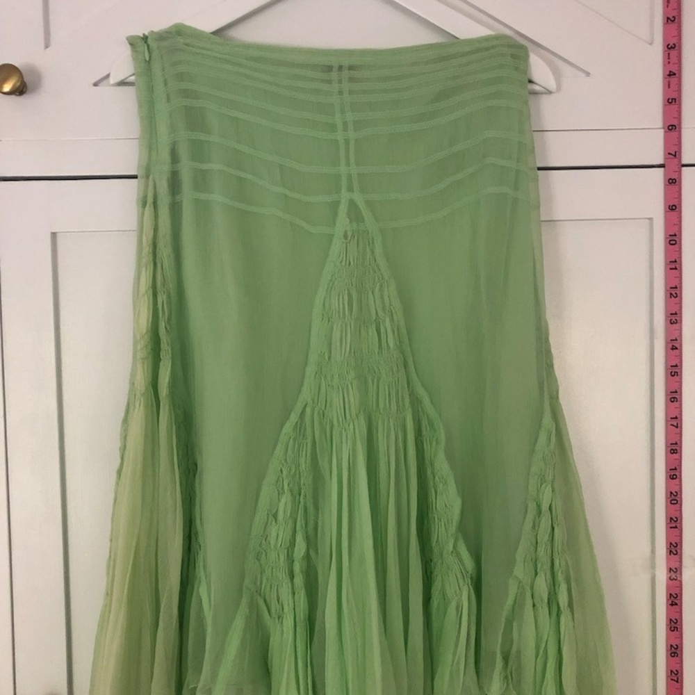 Max Studio Silk Boho Green skirt